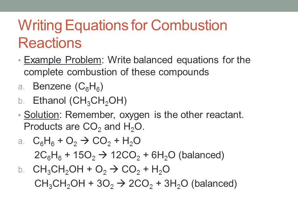 Balancing another combustion reaction